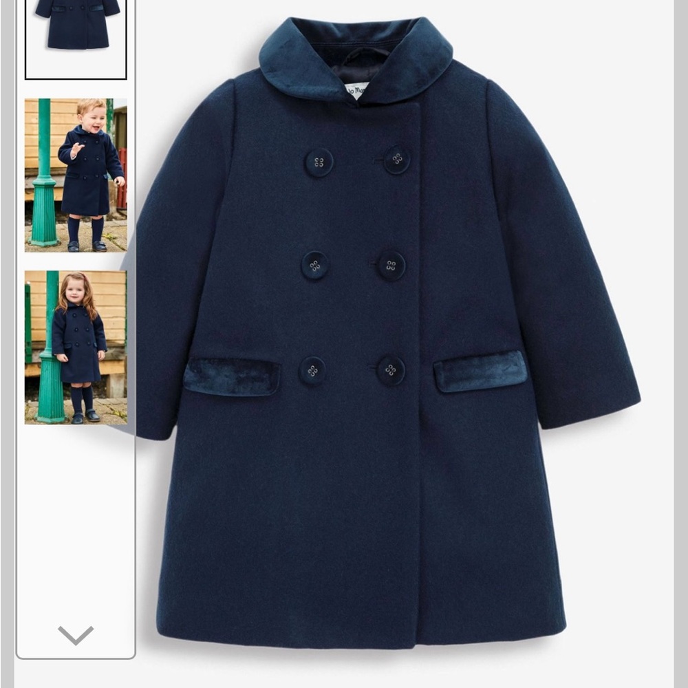Jojo Maman Bebe Kids’ Navy Classic Coat